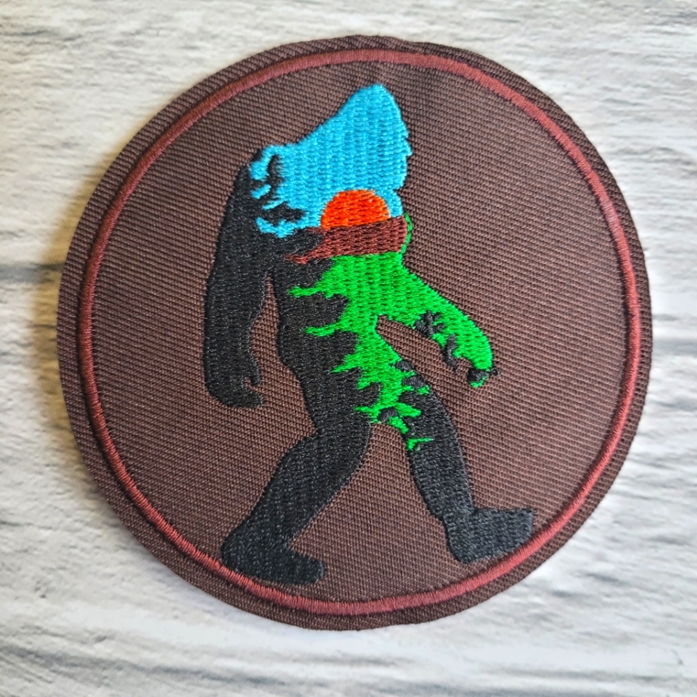 Bigfoot Sasquatch Wilderness Mountain Embroidered Iron on Patch